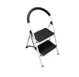 Multi Purpose 2 Step Steel Ladder Convenient Metal Folding Step Stool
