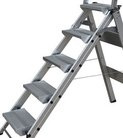 5 Steps Domestic Aluminum Step Ladders Stool with Handle and Tool Tray