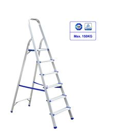 6 - Step  Multipurpose Aluminium Foldable Ladder With Handle And Tool Tray
