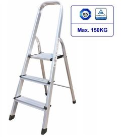Convenient Foldable 3 Step Aluminum Ladder With Handle  Easy To Carry