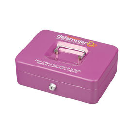 Mini Metal Cash Box With Key Lock , Colored Saving Money Storage Safes
