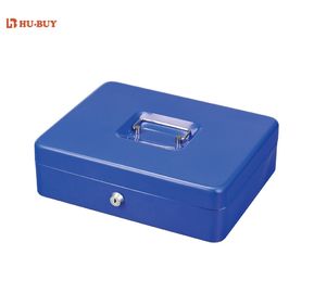 Modern Antitheft Metal Cash Box Euro Money Safe With Removable Coin Tray
