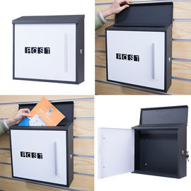 Wall Mount Lockable Mailbox Modern Outdoor Galvanized Metal Parcel Box Packages Drop Slot Secure Lock