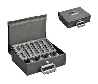 OEM Service Metal Cash Box Euro Coin Collection With Removable Coin Tray