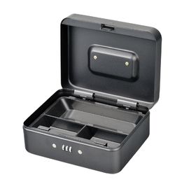 Rounded Corners Metal Coin Money Storage Safe Security Box Holder Suitcase With Combination Lock