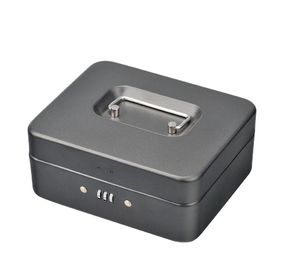Rounded Corners Metal Coin Money Storage Safe Security Box Holder Suitcase With Combination Lock