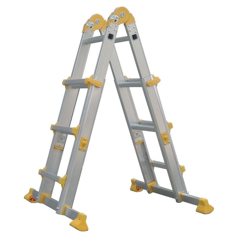 Outdoor Aluminum Telescopic Ladder 4x3 Corrosion Resistant Long Life Span