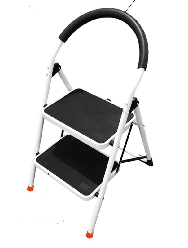 Multi Purpose 2 Step Steel Ladder Convenient Metal Folding Step Stool