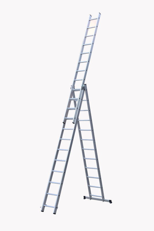 Silver 3x12  Aluminium Folding Ladder With  Multi Directional  Rungs