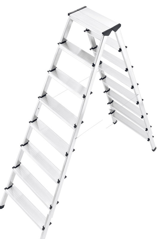 Anti Slip  Aluminium Folding Step Stool 2x8 Steps Wih Non Marring Feet