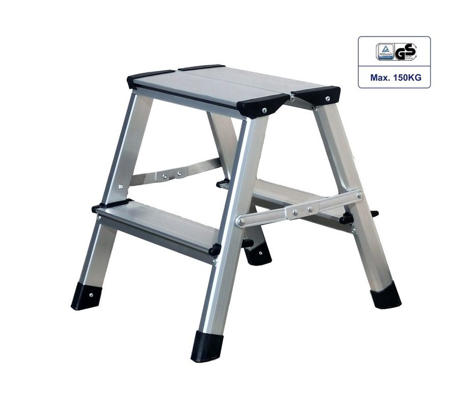 2 - Step Aluminum Folding Step Stool Space Saving Easy To Store
