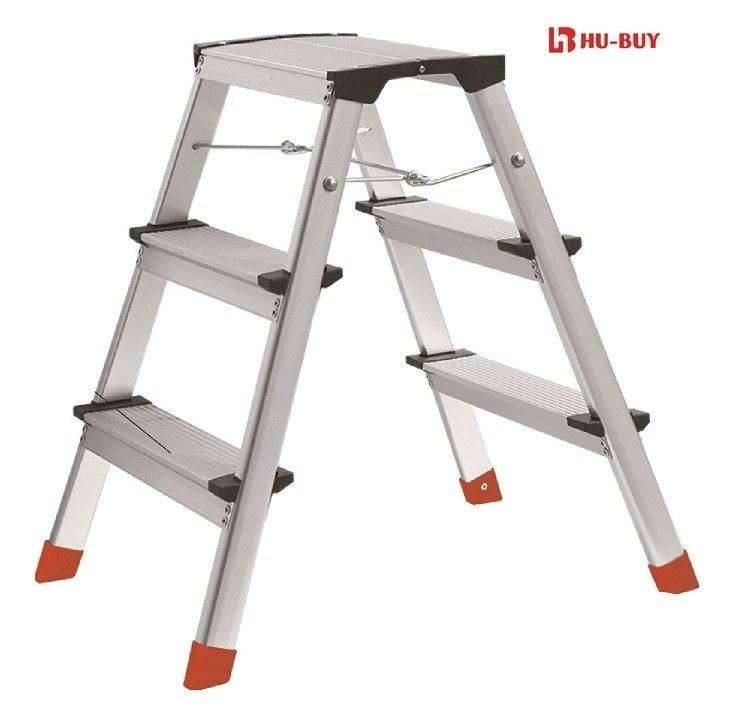 Outdoor Secure Aluminum Step Stool 3 Steps With Non Marring Feet