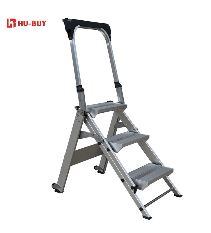 Silver Aluminium Platform Ladder 3 Step  Lightweight Aluminium Steps