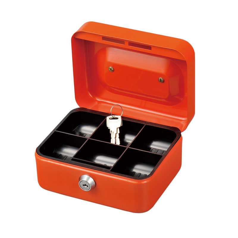Chrome Plated Lightweight Metal Cash Box With Lock Coin Storage Safes