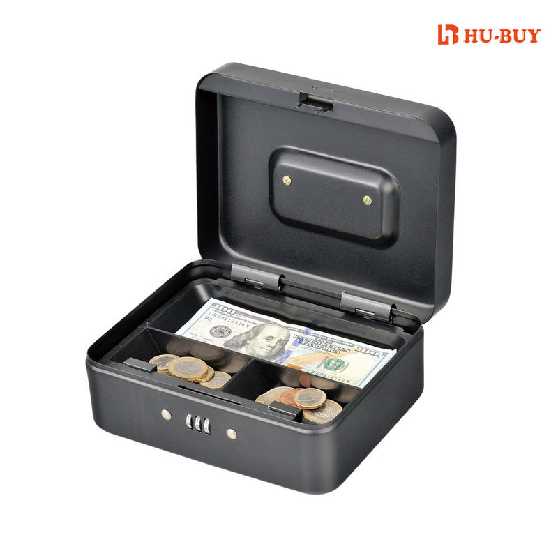 Multi Color Money Collection Safes / 3 Compartment Metal Cash Box Coin