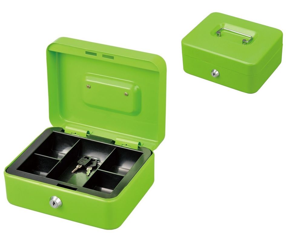 Coin Money Storage Safe Metal Cash Box Holder Suitcase With Lock Key Plate Handle